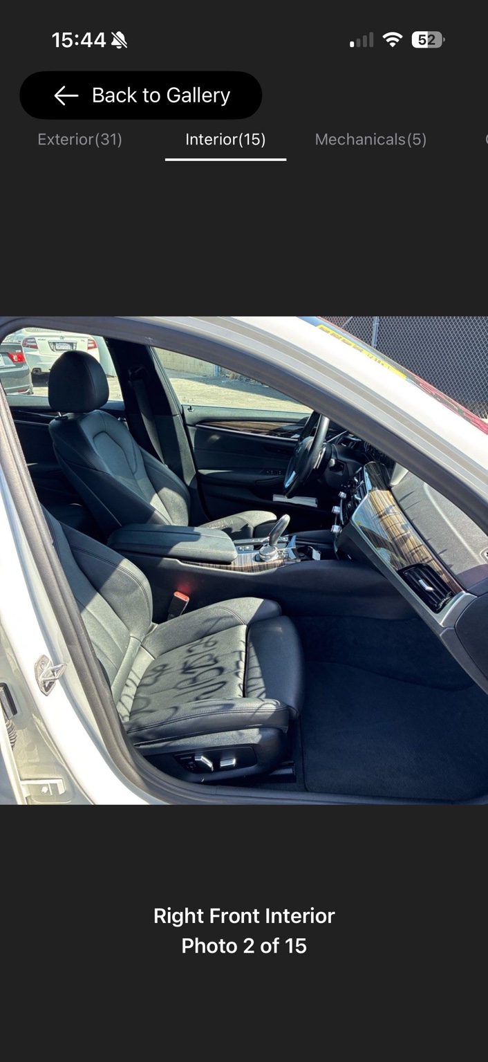 2018 BMW 530e — Passenger-side front interior